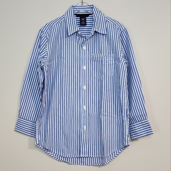 GAP Other - GAP Blue & White Boys Striped Button Down Shirt, Size 6-7 ~ EUC
